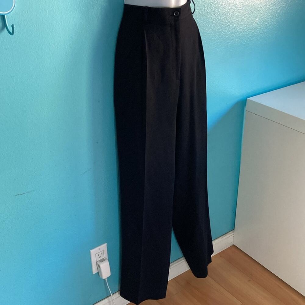 Tesori VINTAGE Midnight Blue Womens Size 14 Wool Dress Slacks Pleated Front Pant